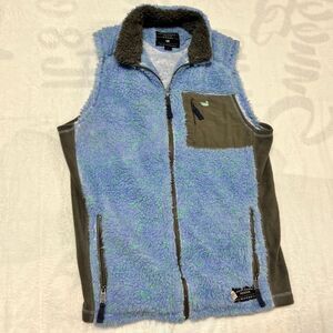 Southern Marsh Vest Full Zip Duck Logo Pockets Blue Green Women's S‎